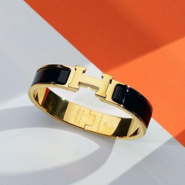 Black / Gold H bracelet in 17cm and 19cm