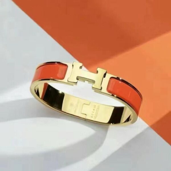 Orange / Gold H bracelet in 17cm and 19cm