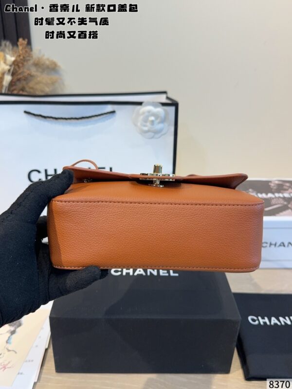 Mini Leather Flap Top Handle Bag - Caramel Brown