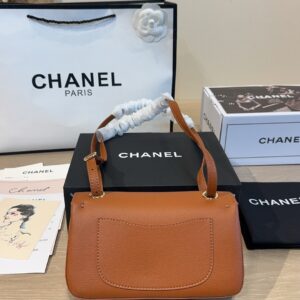 Mini Leather Flap Top Handle Bag - Caramel Brown