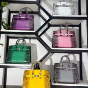 25cm-30cm Crocodile-Embossed Cowhide Top Handle Bag - cowhide with crocodile embossing