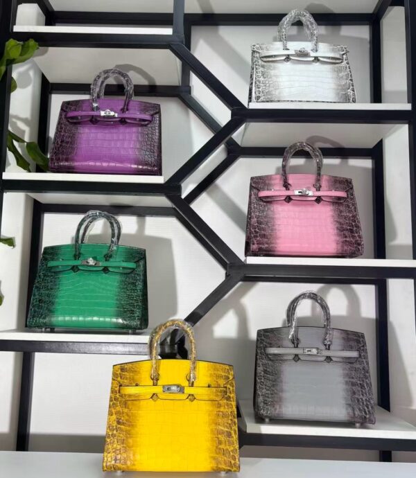 25cm-30cm Crocodile-Embossed Cowhide Top Handle Bag - cowhide with crocodile embossing
