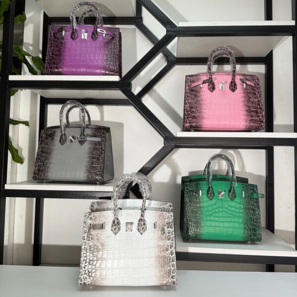 25cm-30cm Crocodile-Embossed Cowhide Top Handle Bag - cowhide with crocodile embossing
