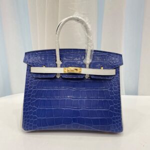 25cm-30cm Crocodile-Embossed Cowhide Top Handle Bag - cowhide with crocodile embossing