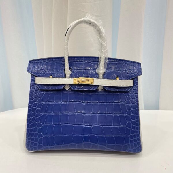 25cm-30cm Crocodile-Embossed Cowhide Top Handle Bag - cowhide with crocodile embossing