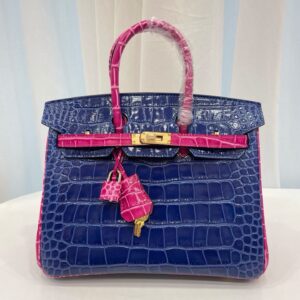 25cm-30cm Crocodile-Embossed Cowhide Top Handle Bag - cowhide with crocodile embossing