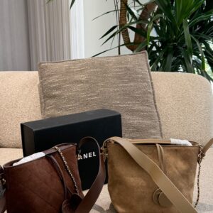 20cm Quilted Suede Bucket Bag product image