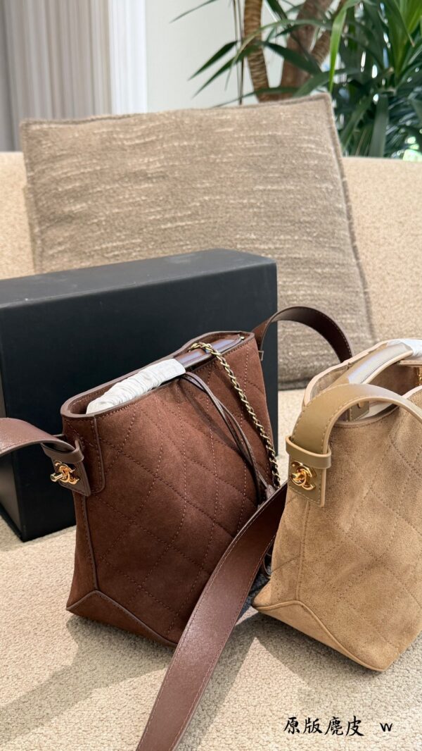 20cm Quilted Suede Bucket Bag product image
