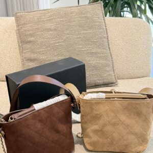 20cm Quilted Suede Bucket Bag product image