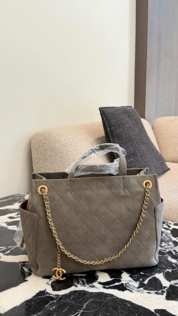 Large Quilted Suede Shopping Tote product image