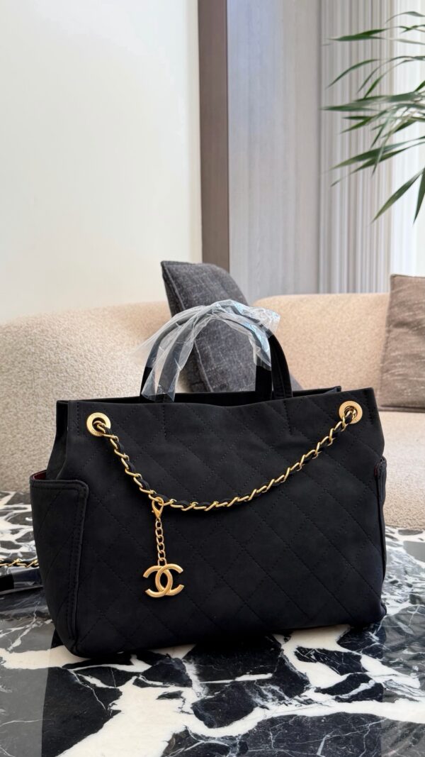 Large Quilted Suede Shopping Tote product image
