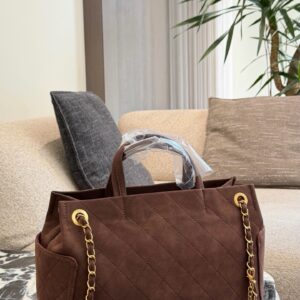 Large Quilted Suede Shopping Tote product image