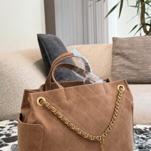 Large Quilted Suede Shopping Tote product image