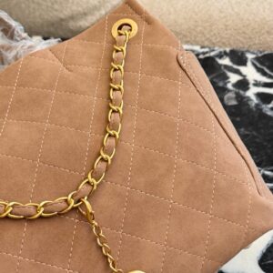 Large Quilted Suede Shopping Tote product image