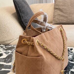 Large Quilted Suede Shopping Tote product image