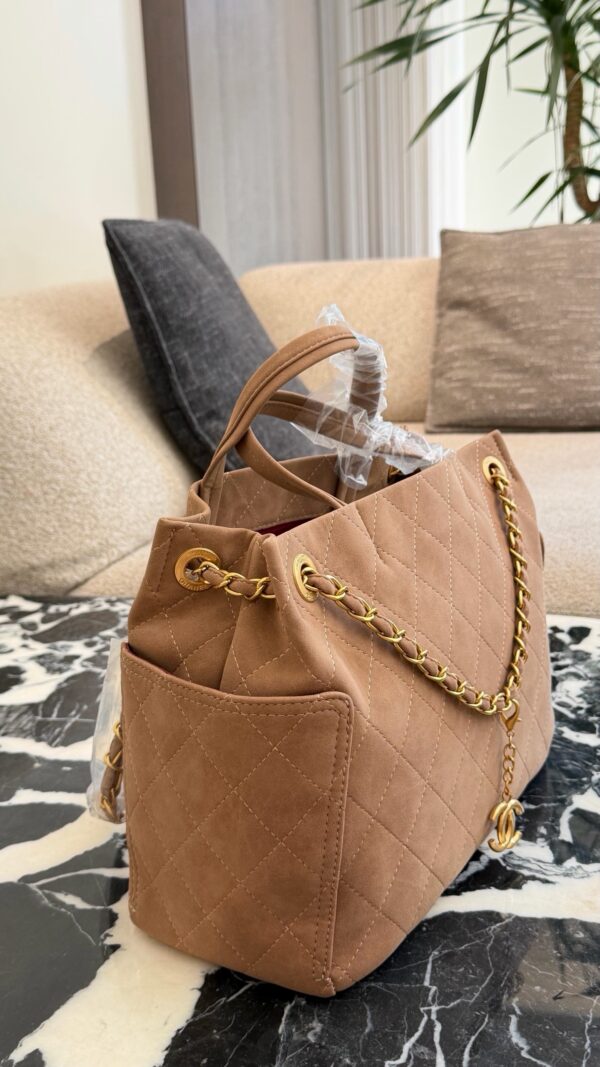 Large Quilted Suede Shopping Tote product image