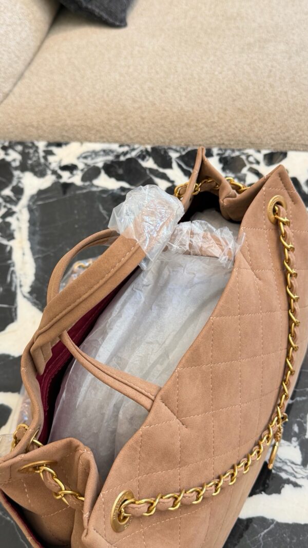 Large Quilted Suede Shopping Tote product image