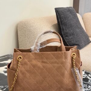 Large Quilted Suede Shopping Tote product image