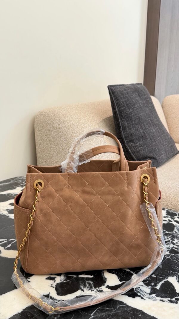 Large Quilted Suede Shopping Tote product image