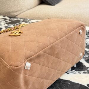 Large Quilted Suede Shopping Tote product image