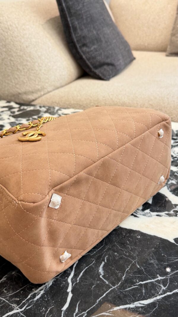 Large Quilted Suede Shopping Tote product image