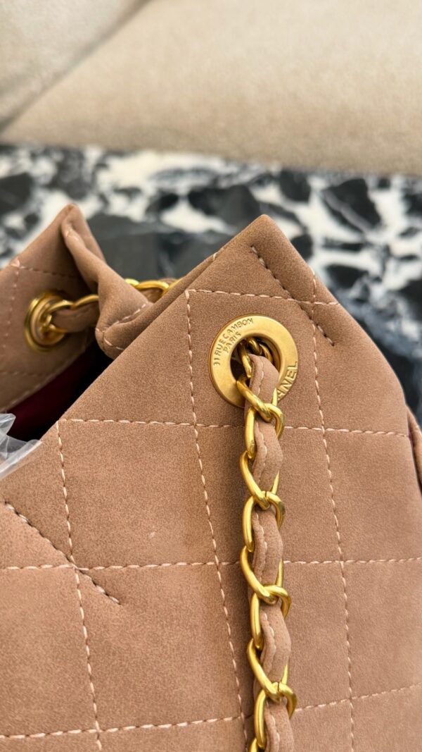 Large Quilted Suede Shopping Tote product image