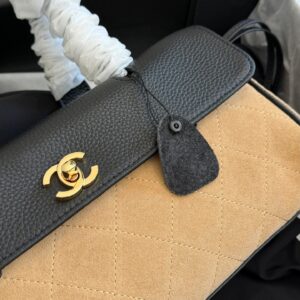 Large Quilted Suede Shopping Tote product image