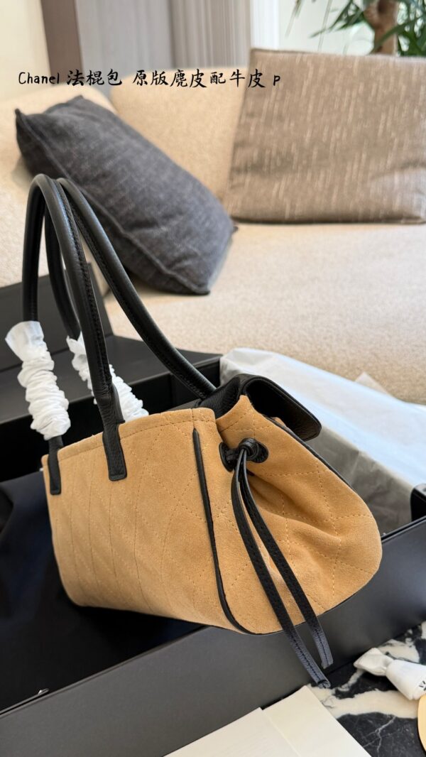 Suede Color-Block Flap Top Handle Bag product image