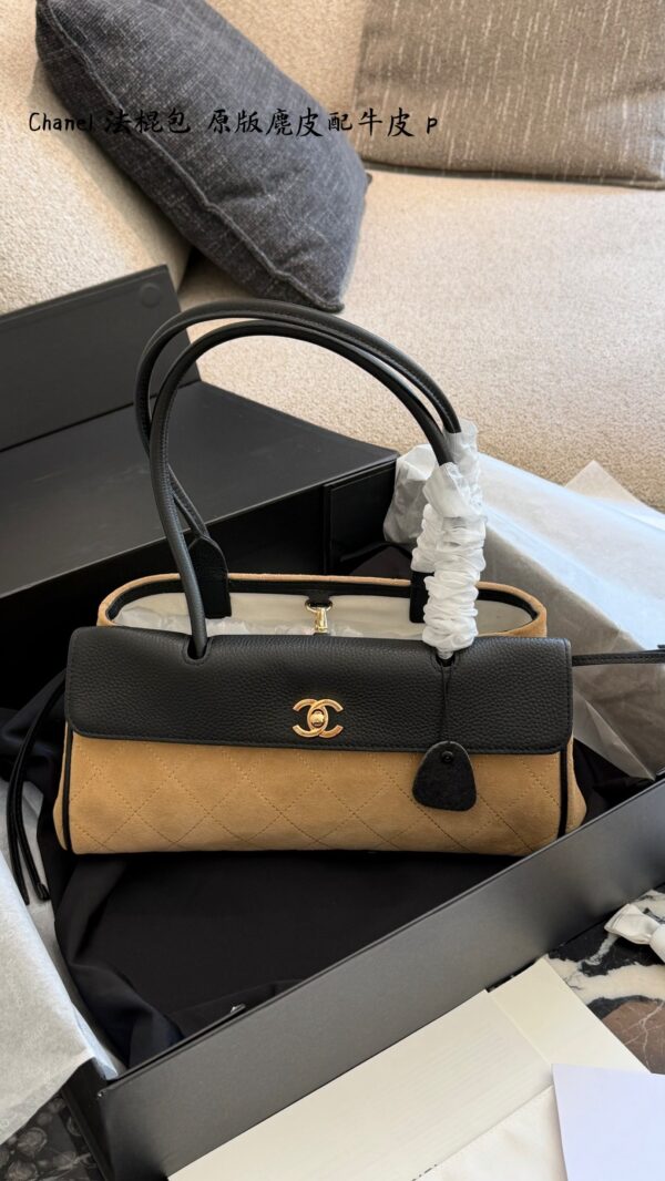 Suede Color-Block Flap Top Handle Bag product image