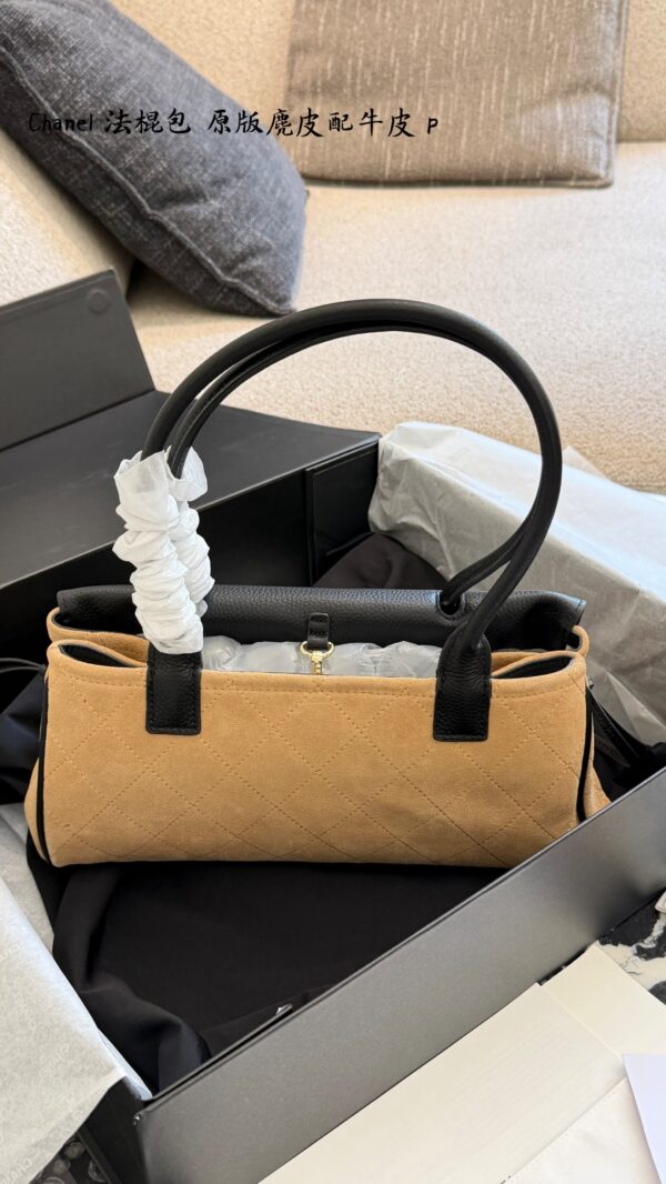 Suede Color-Block Flap Top Handle Bag product image