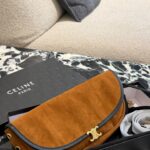 Medium Suede Besace Shoulder Bag