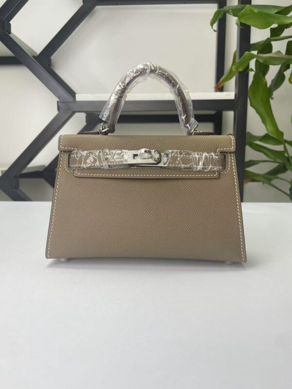 Transparent-Handle Textured Cowhide Top Handle Bag - product detail