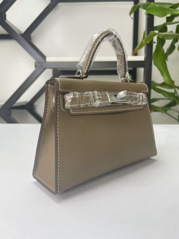 Transparent-Handle Textured Cowhide Top Handle Bag - product detail