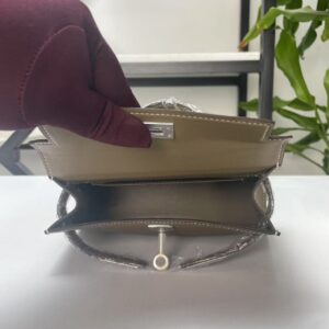 Transparent-Handle Textured Cowhide Top Handle Bag - product detail
