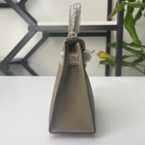 Transparent-Handle Textured Cowhide Top Handle Bag - product detail