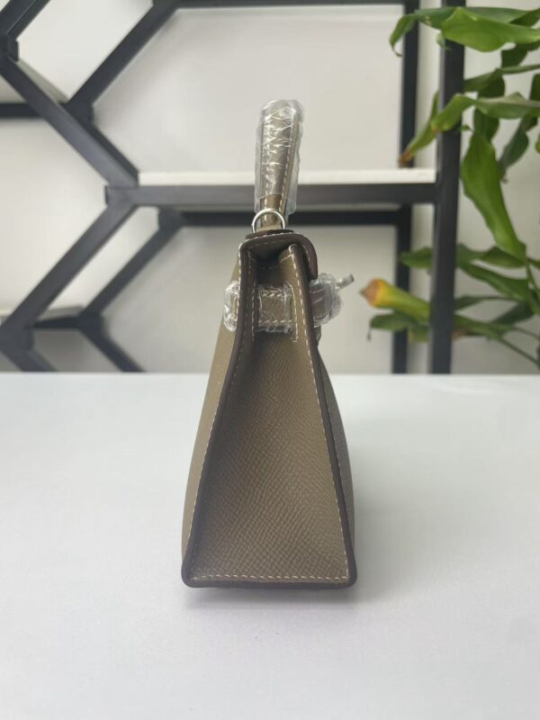 Transparent-Handle Textured Cowhide Top Handle Bag - product detail