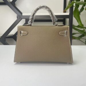 Transparent-Handle Textured Cowhide Top Handle Bag - product detail