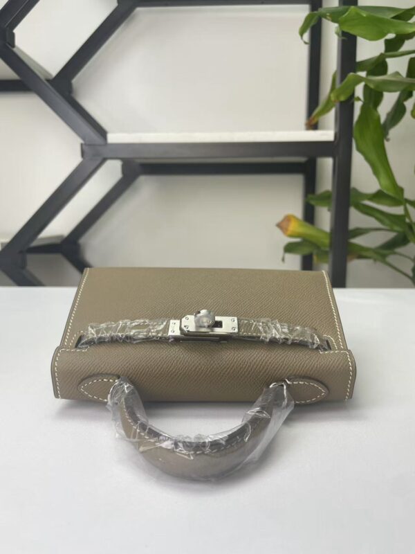 Transparent-Handle Textured Cowhide Top Handle Bag - product detail