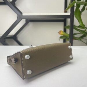 Transparent-Handle Textured Cowhide Top Handle Bag - product detail