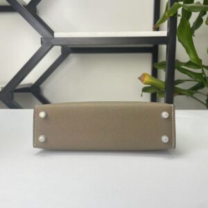 Transparent-Handle Textured Cowhide Top Handle Bag - product detail