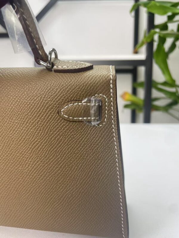 Transparent-Handle Textured Cowhide Top Handle Bag - product detail