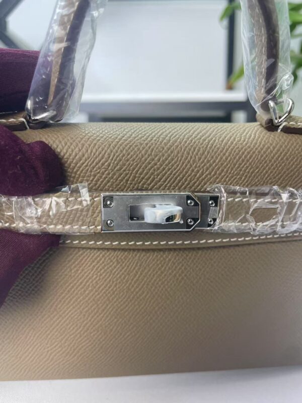 Transparent-Handle Textured Cowhide Top Handle Bag - product detail