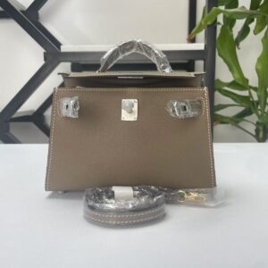 Transparent-Handle Textured Cowhide Top Handle Bag - product detail