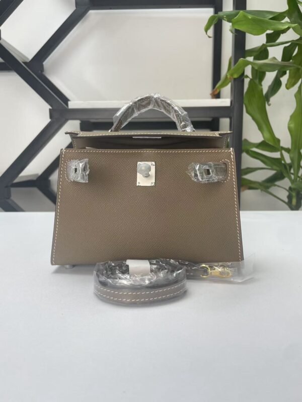 Transparent-Handle Textured Cowhide Top Handle Bag - product detail